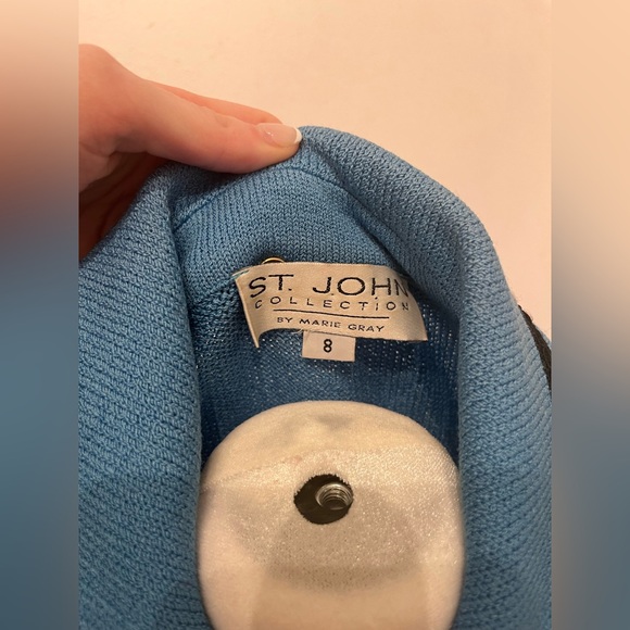 St. John Collection Zip Jacket Blue Size 8 Vintage - Picture 2 of 5